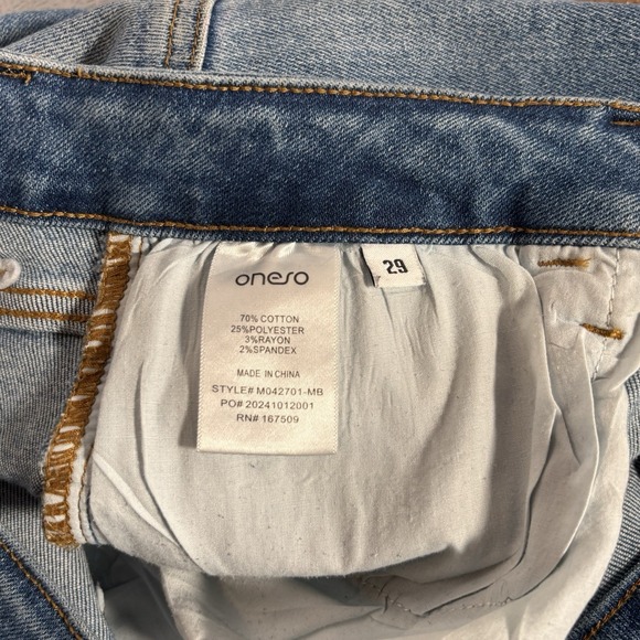 Oneso High Rise Wide Leg Jeans Womens 29 Stretch Comfort Boho Medium Wash Denim - Picture 7 of 8